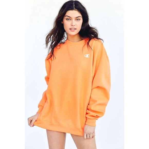 neon orange champion sweatshirt